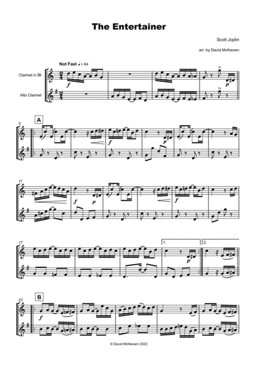 The Entertainer by Scott Joplin, Clarinet and Alto Clarinet Duet
