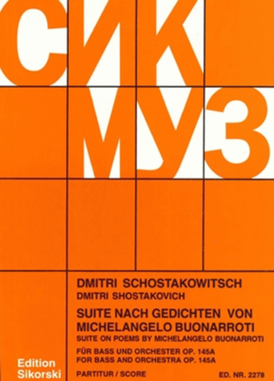 Book cover for Suite Gedichten von Michaelangelo Buonarroti, Op. 145a