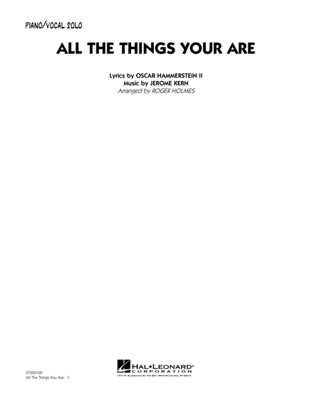All The Things You Are - Piano/Vocal