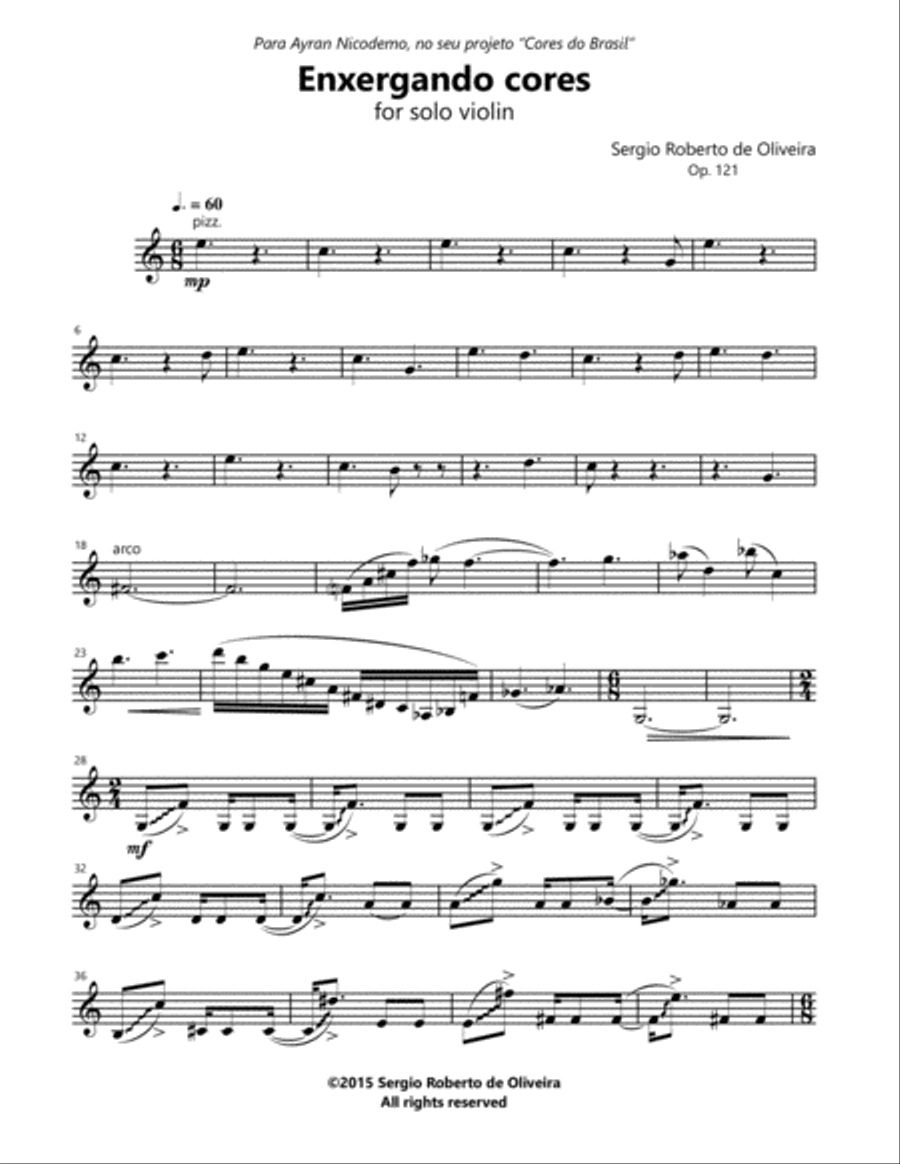 Enxergando cores Violin Solo scores gallery preview page 4