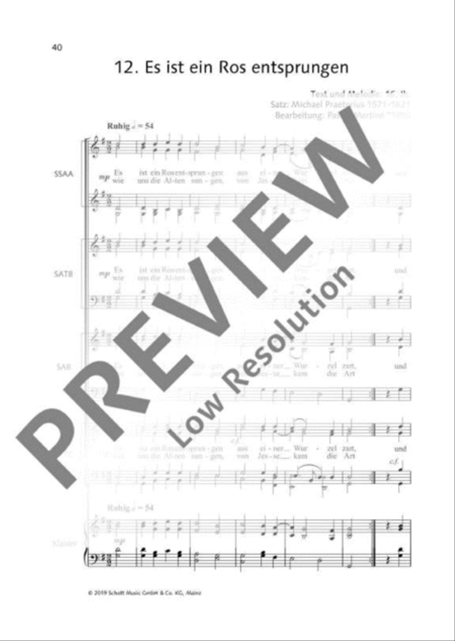 Es ist ein Ros entsprungen TTBB scores gallery preview page 2