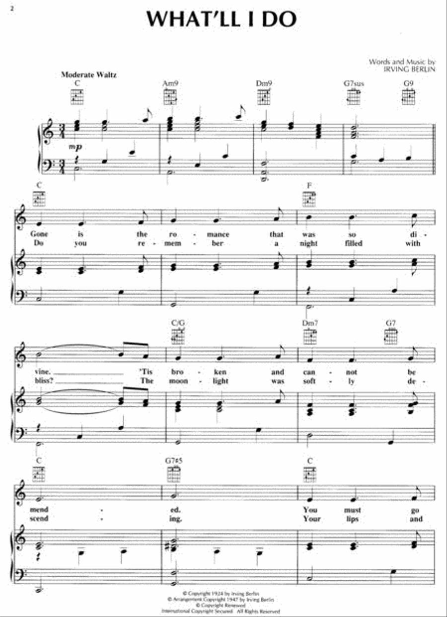 What'll I Do Piano, Vocal, Guitar scores gallery preview page 2