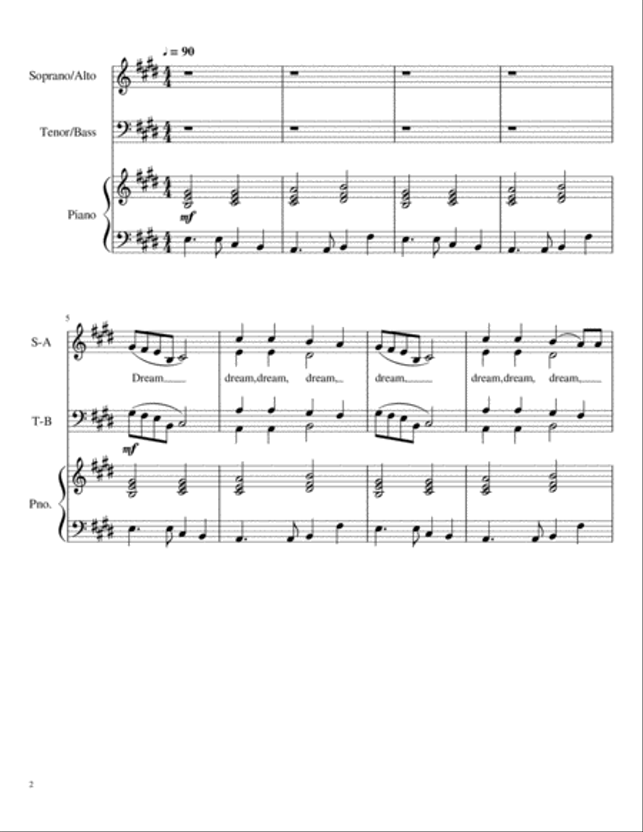 All I Have To Do Is Dream 4-Part scores gallery preview page 2