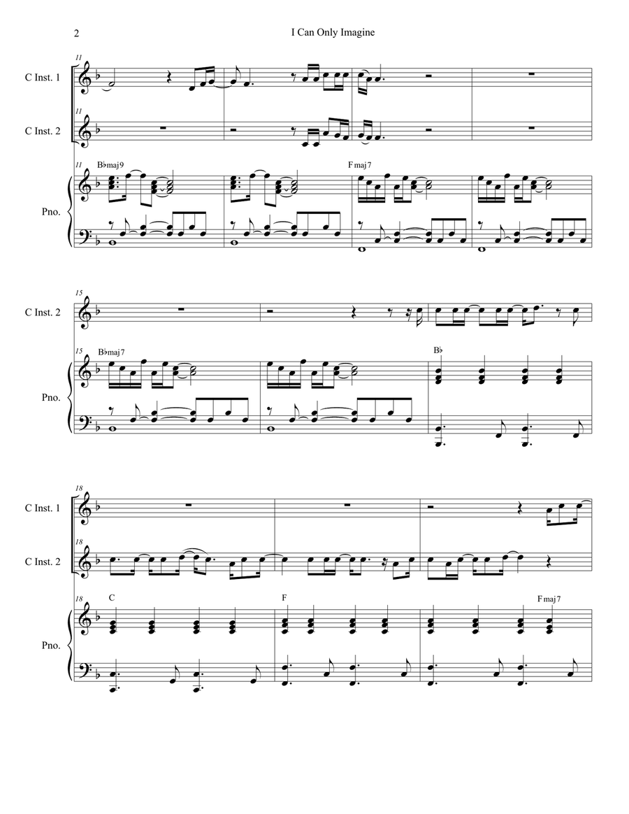 I Can Only Imagine Flute scores gallery preview page 2
