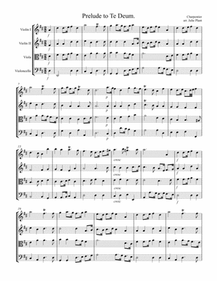 Charpentier: Prelude To Te Deum for String Quartet - Score and Parts