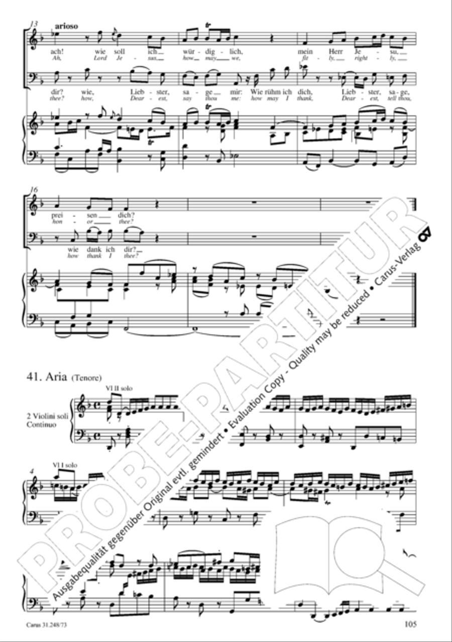 Christmas Oratorio (Weihnachtsoratorium, Teile IV-VI) 4-Part scores gallery preview page 26