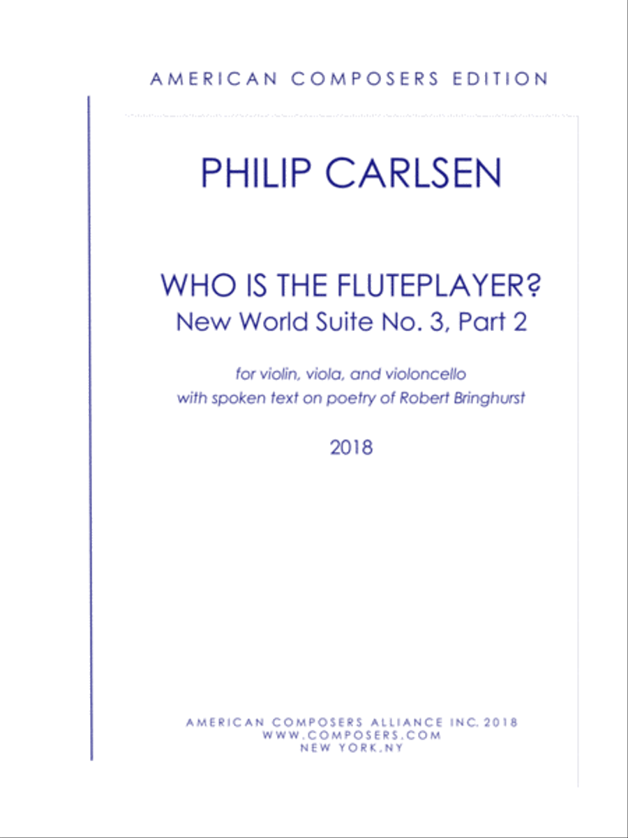 [Carlsen] Who is the Fluteplayer? String Trio scores gallery preview page 1