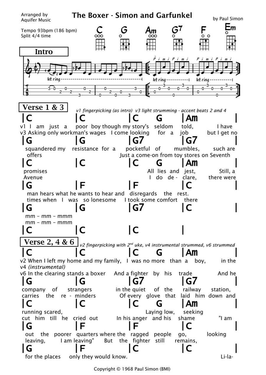 The Boxer Ukulele scores gallery preview page 1