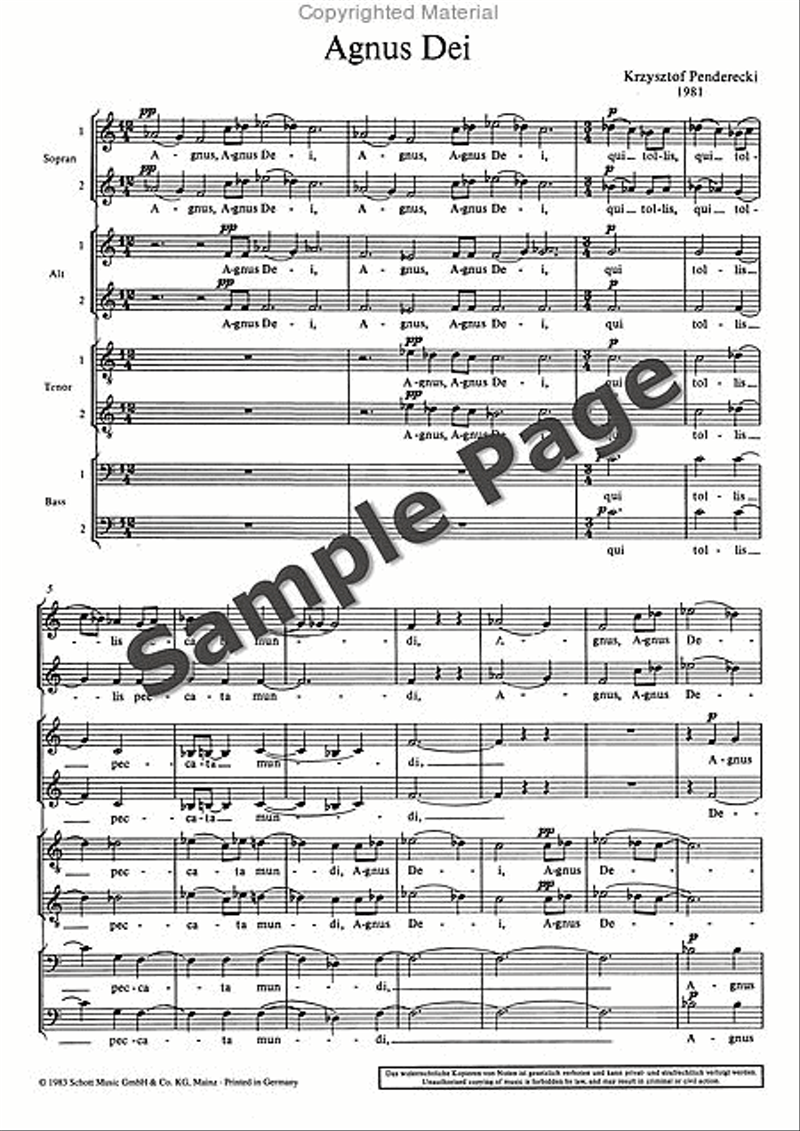 Agnus Dei (1981) Divisi scores gallery preview page 4