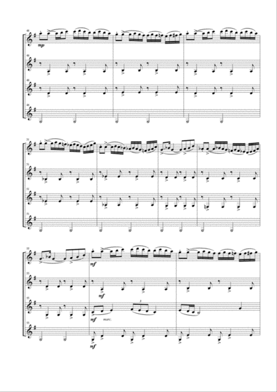 Polovtsian Dances for Clarinet Quartet Clarinet Quartet scores gallery preview page 5