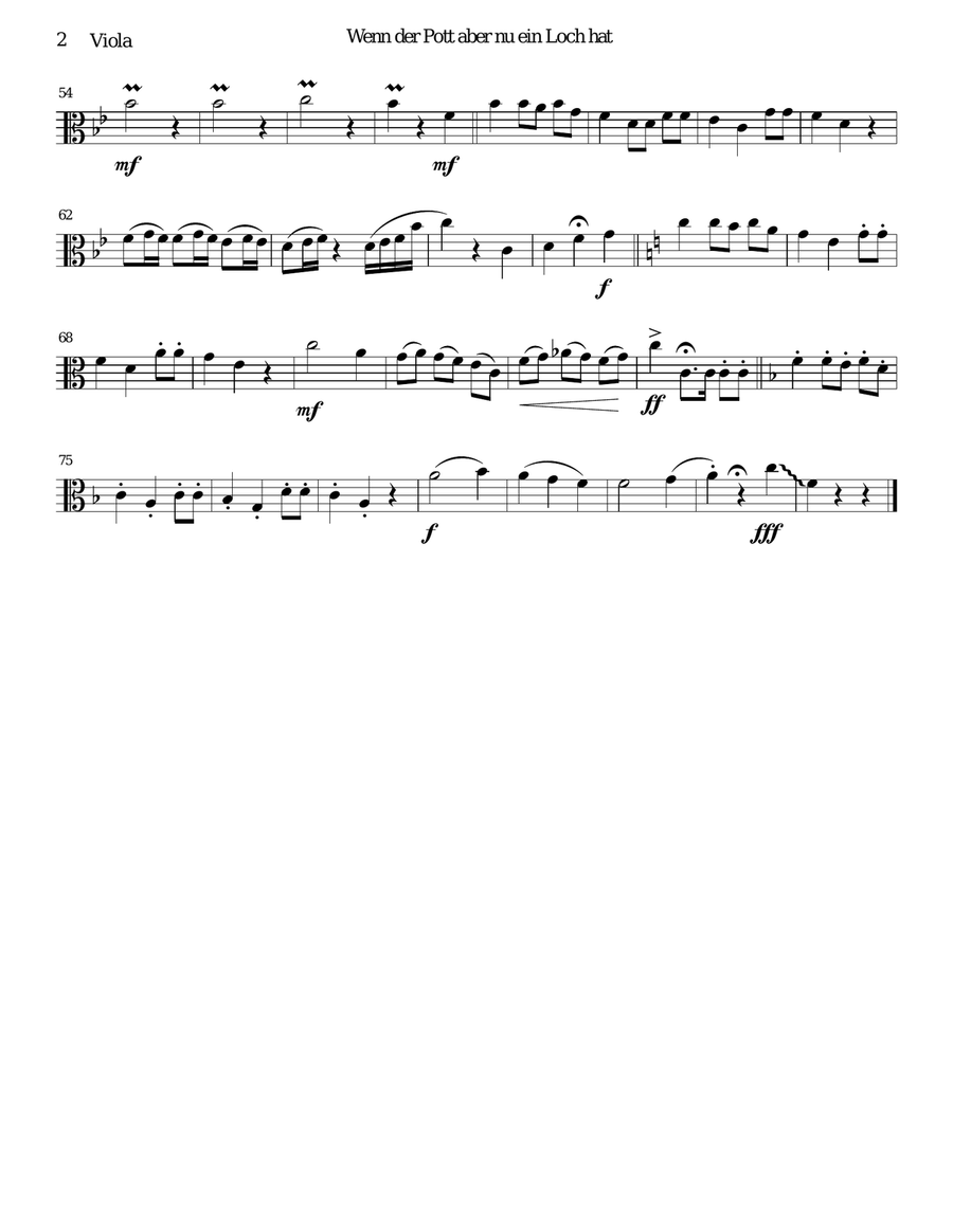 Wenn der Pott aber nu ein Loch hat (There's a hole in my bucket) for viola, cello and guitar Small Ensemble scores gallery preview page 6
