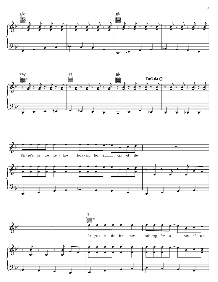 Jump, Jive An' Wail Piano, Vocal, Guitar scores gallery preview page 3