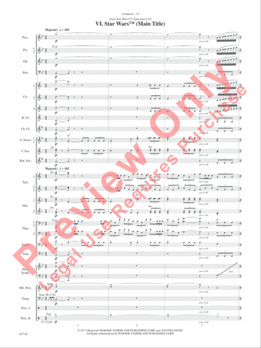 Suite from The Star Wars Epic - Part II Concert Band scores gallery preview page 22