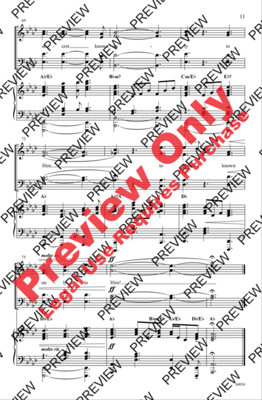 Known Only to Him 4-Part scores gallery preview page 11