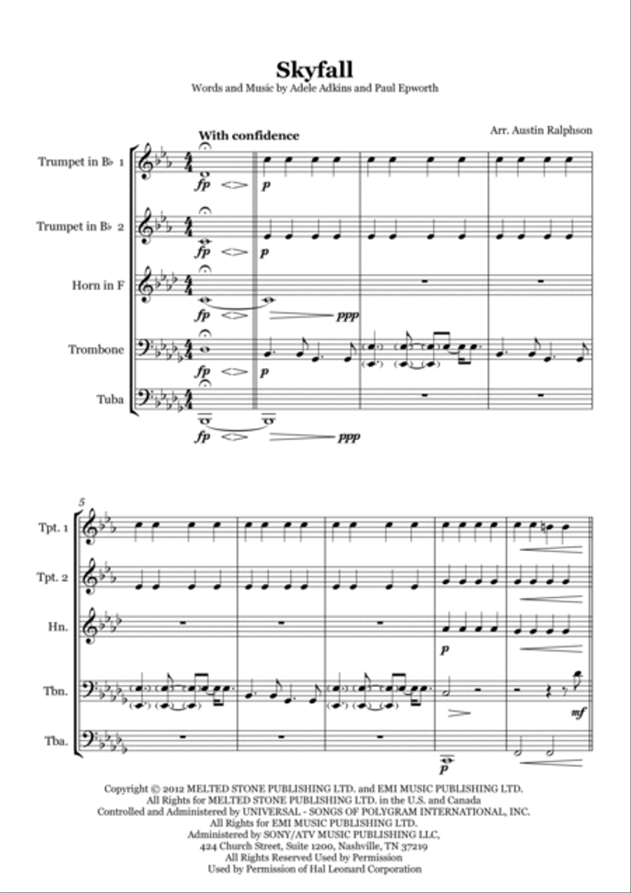 Skyfall Horn scores gallery preview page 3
