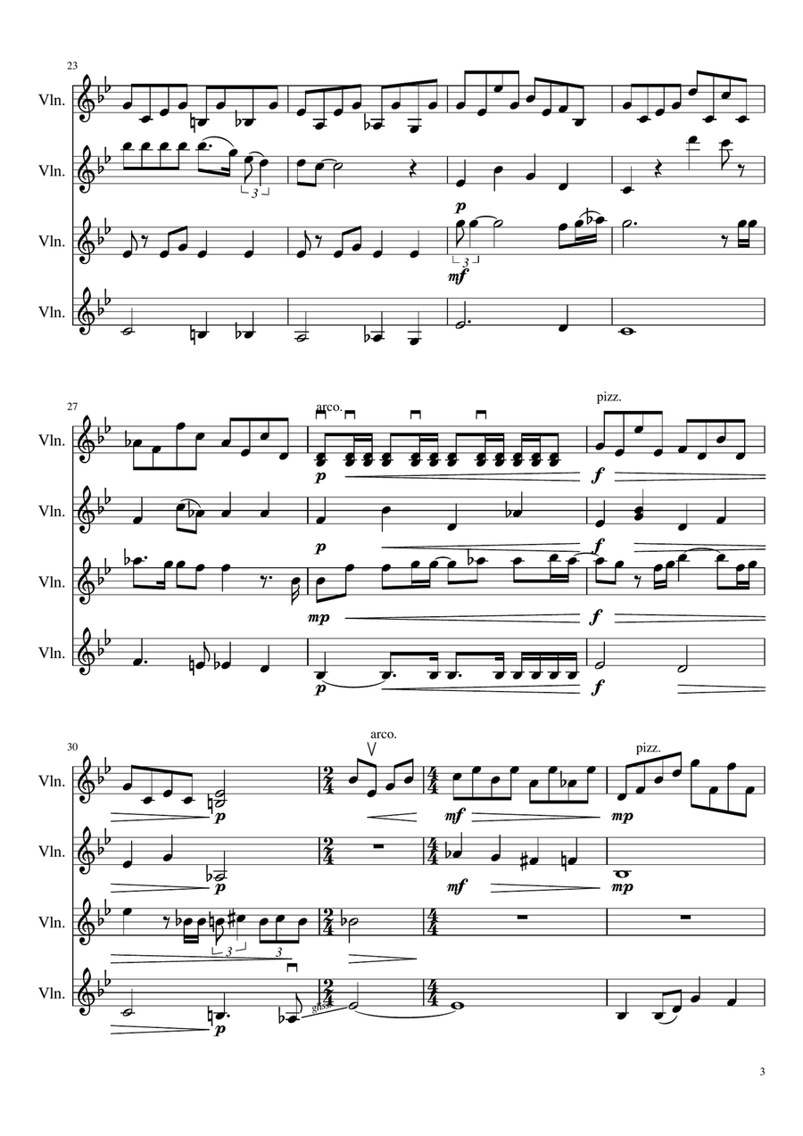 Bohemian Rhapsody Violin Solo scores gallery preview page 3