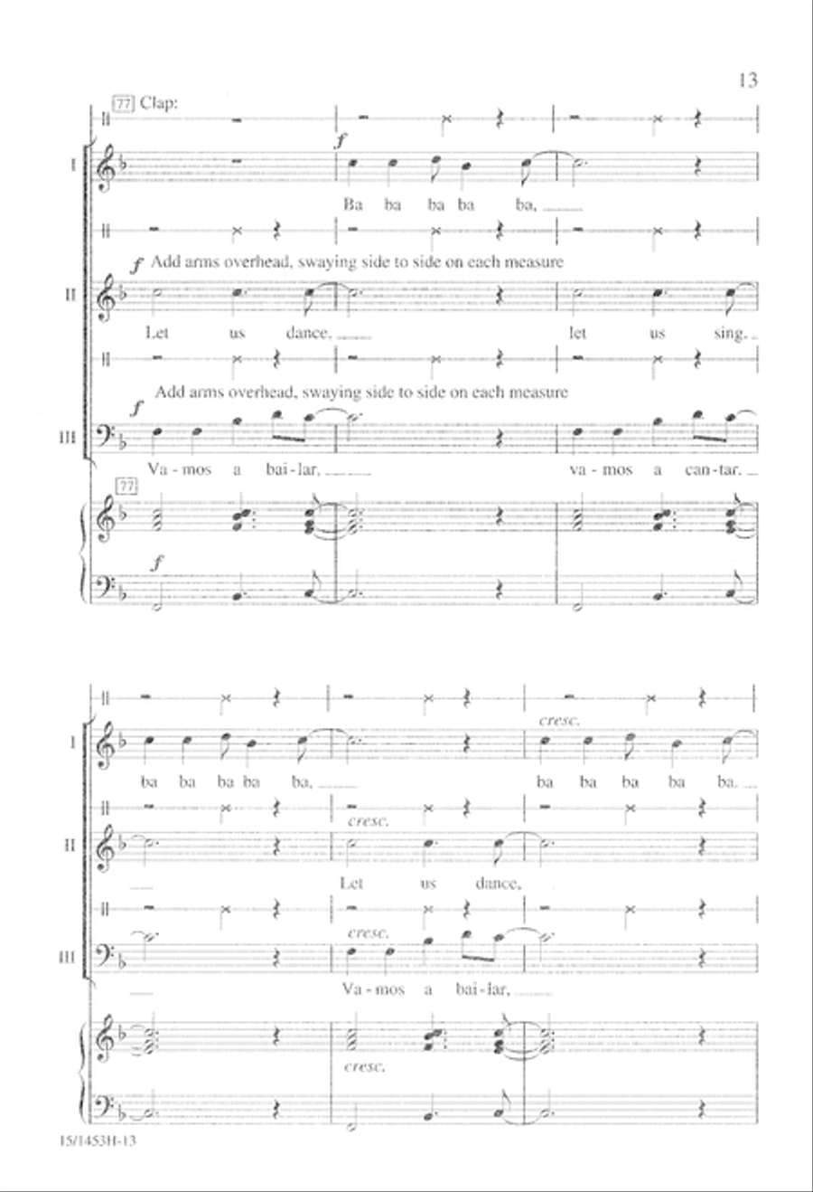 Spanish Fiesta Unison Choir scores gallery preview page 14