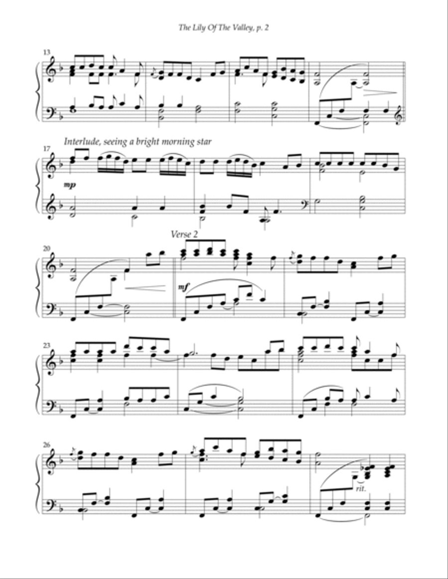 The Lily Of The Valley The Lily Of The Valley Piano Solo scores gallery preview page 2