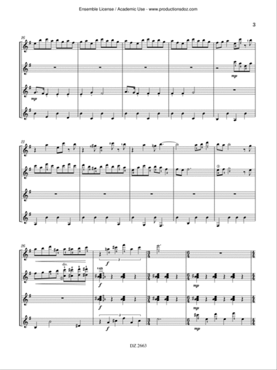 Dans la cour des grands Guitar Ensemble scores gallery preview page 3