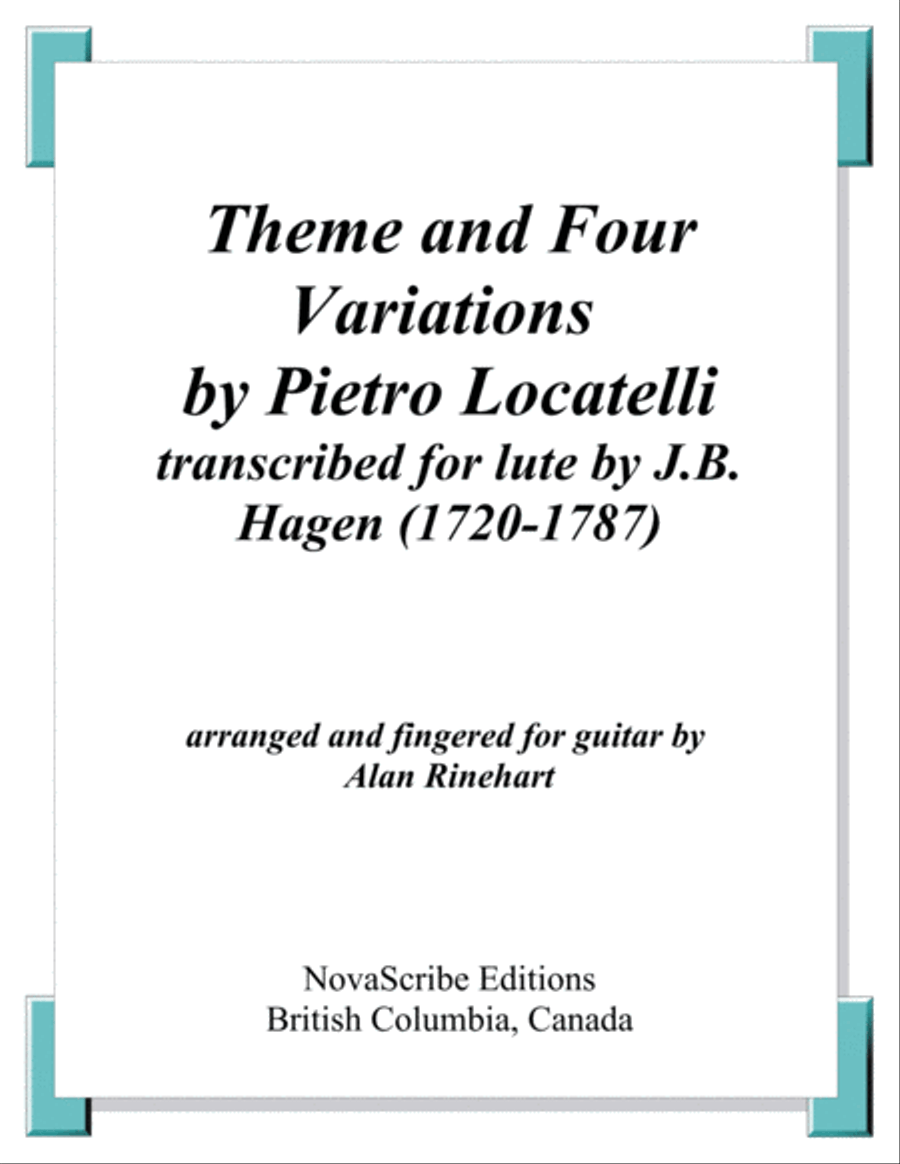 Theme and Four Variations by Locatelli arr. for guitar Classical Guitar scores gallery preview page 1
