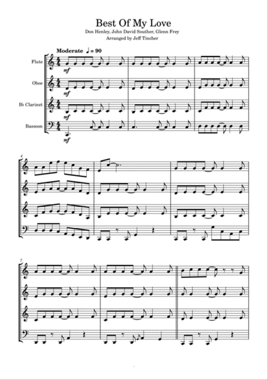 Best Of My Love Woodwind Quartet scores gallery preview page 2