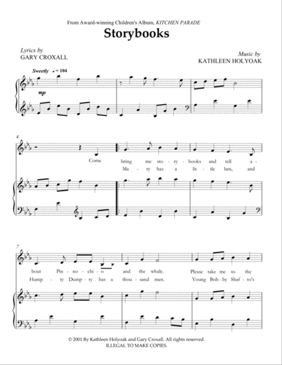 Storybooks (Child vocal) by Kathleen Holyoak Small Ensemble scores gallery preview page 2
