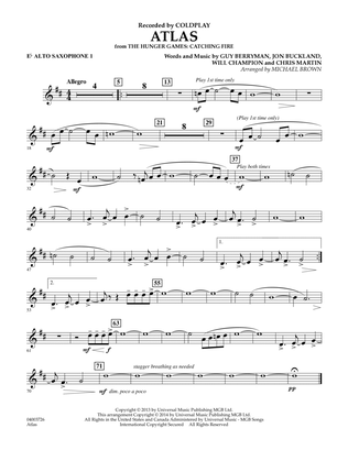 Atlas (from The Hunger Games: Catching Fire) - Eb Alto Saxophone 1