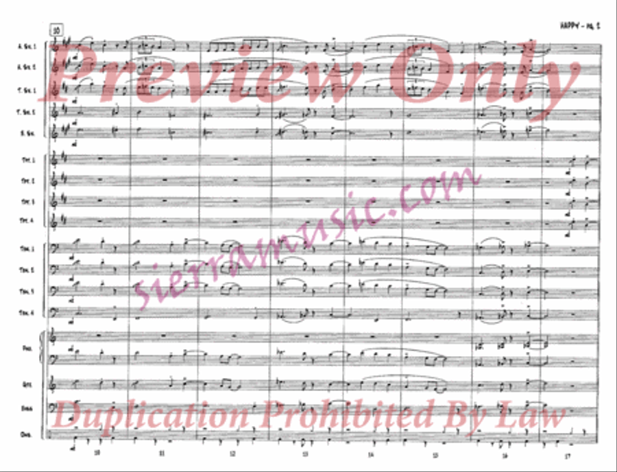 Happy (from One Foot in the Swamp) Jazz Ensemble scores gallery preview page 3