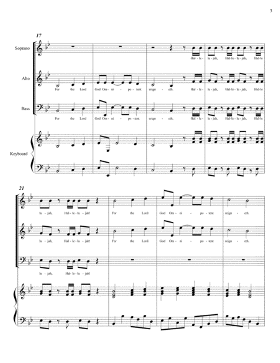 Halleluja Chorus for Dummies, SAB 3-Part scores gallery preview page 3