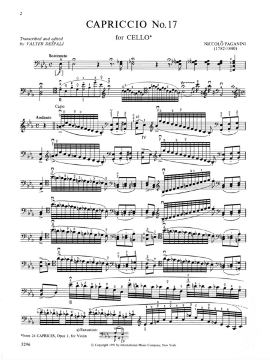 Caprice Xvii, Opus 1 Caprice Xvii, Opus 1 Cello Solo scores gallery preview page 2