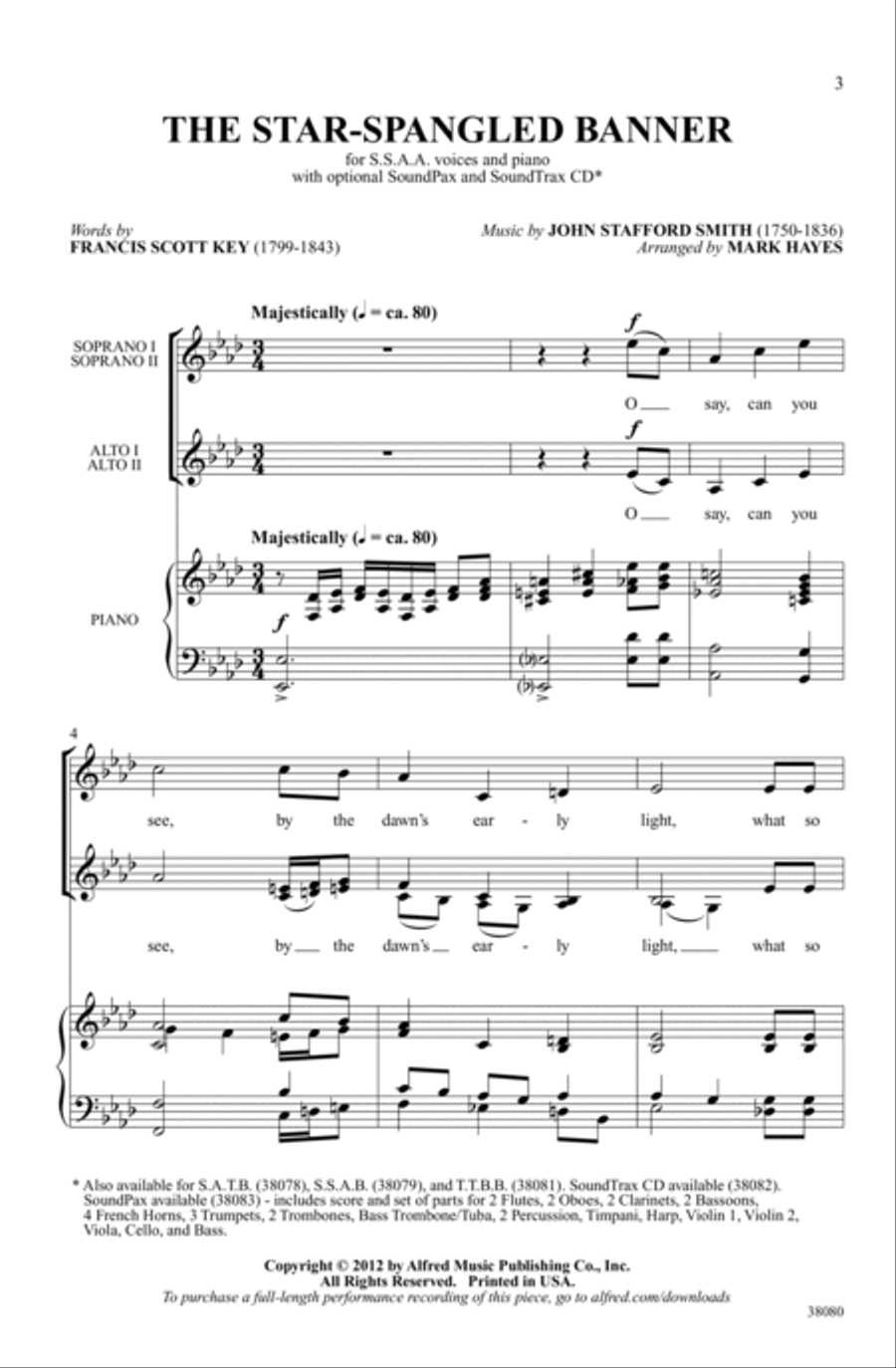 The Star-Spangled Banner The Star-Spangled Banner SSAA scores gallery preview page 2