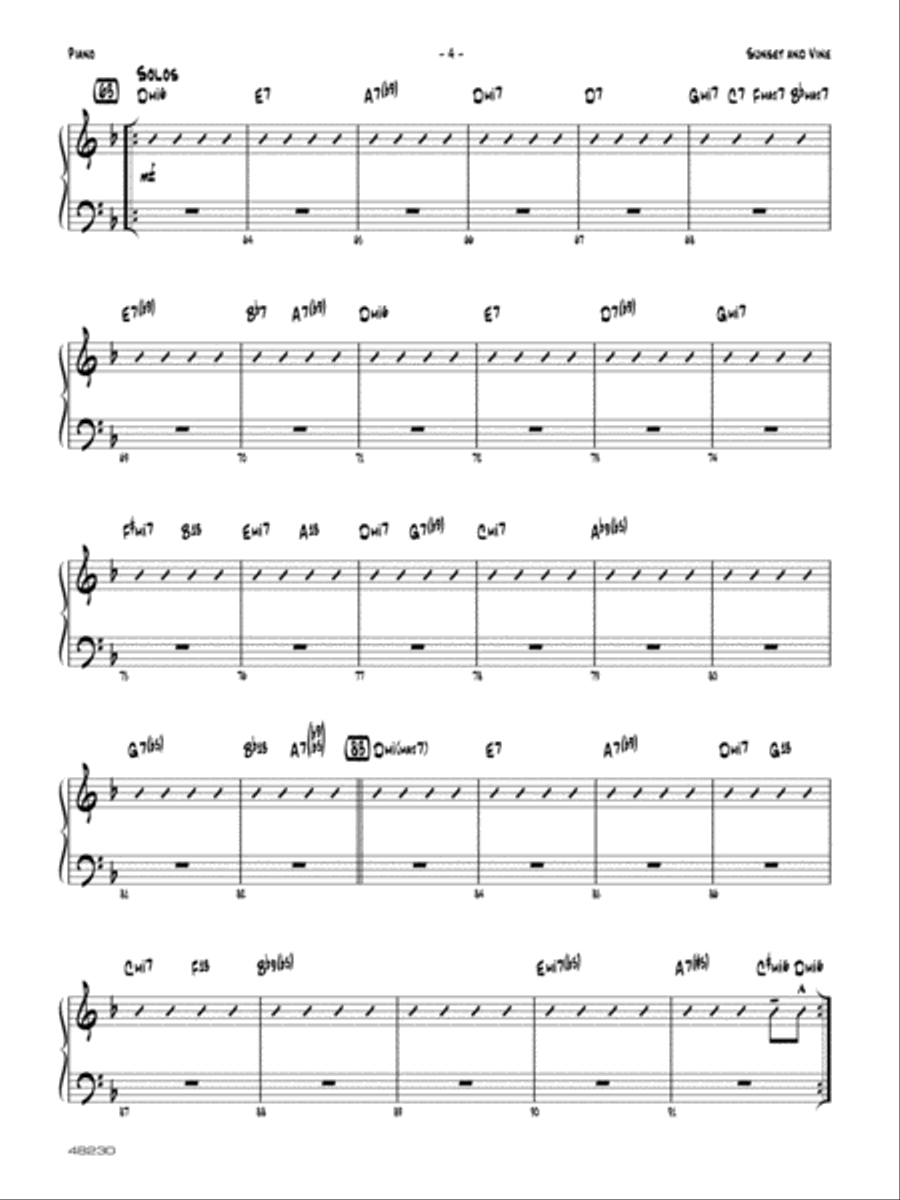 Sunset and Vine: Piano Accompaniment Jazz Ensemble scores gallery preview page 4