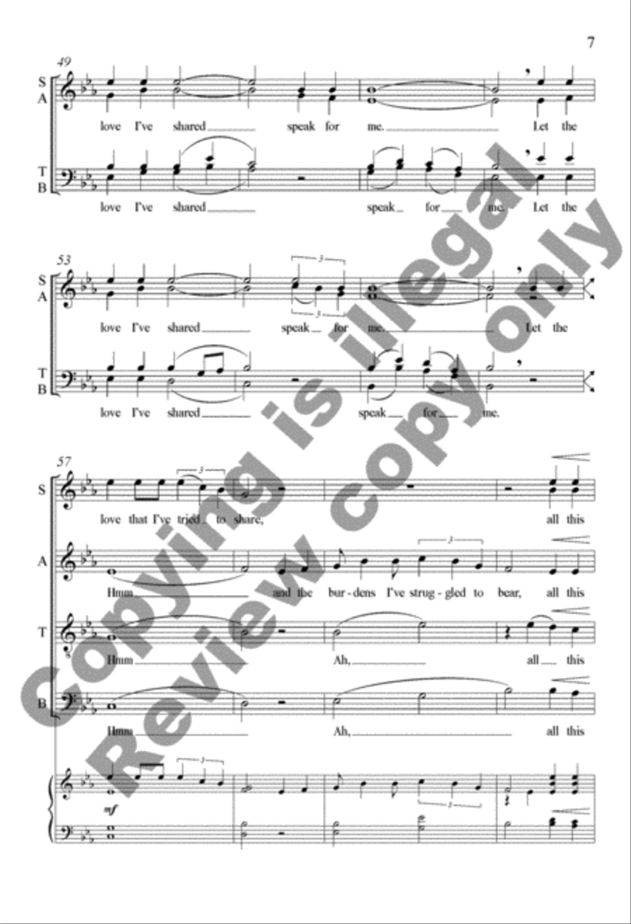 Let the Life I've Lived Speak for Me 4-Part scores gallery preview page 8