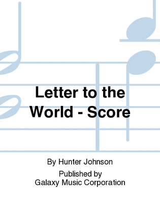 Book cover for Letter to the World (Full Orchestra Score)