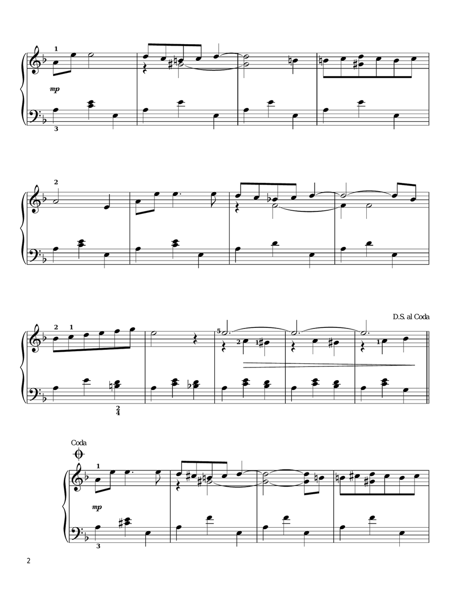 Berceuse Easy Piano scores gallery preview page 2
