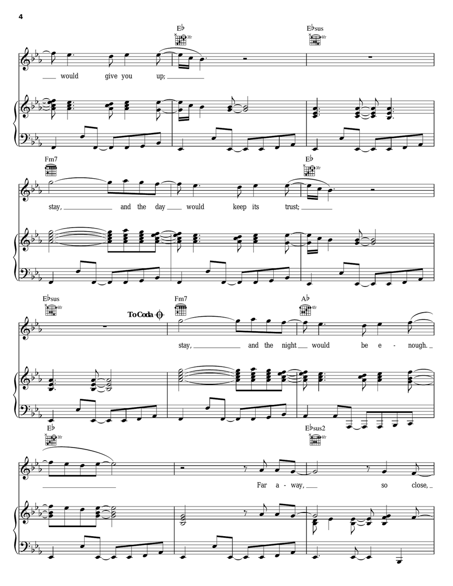 Stay (Faraway, So Close!) Piano, Vocal, Guitar scores gallery preview page 4