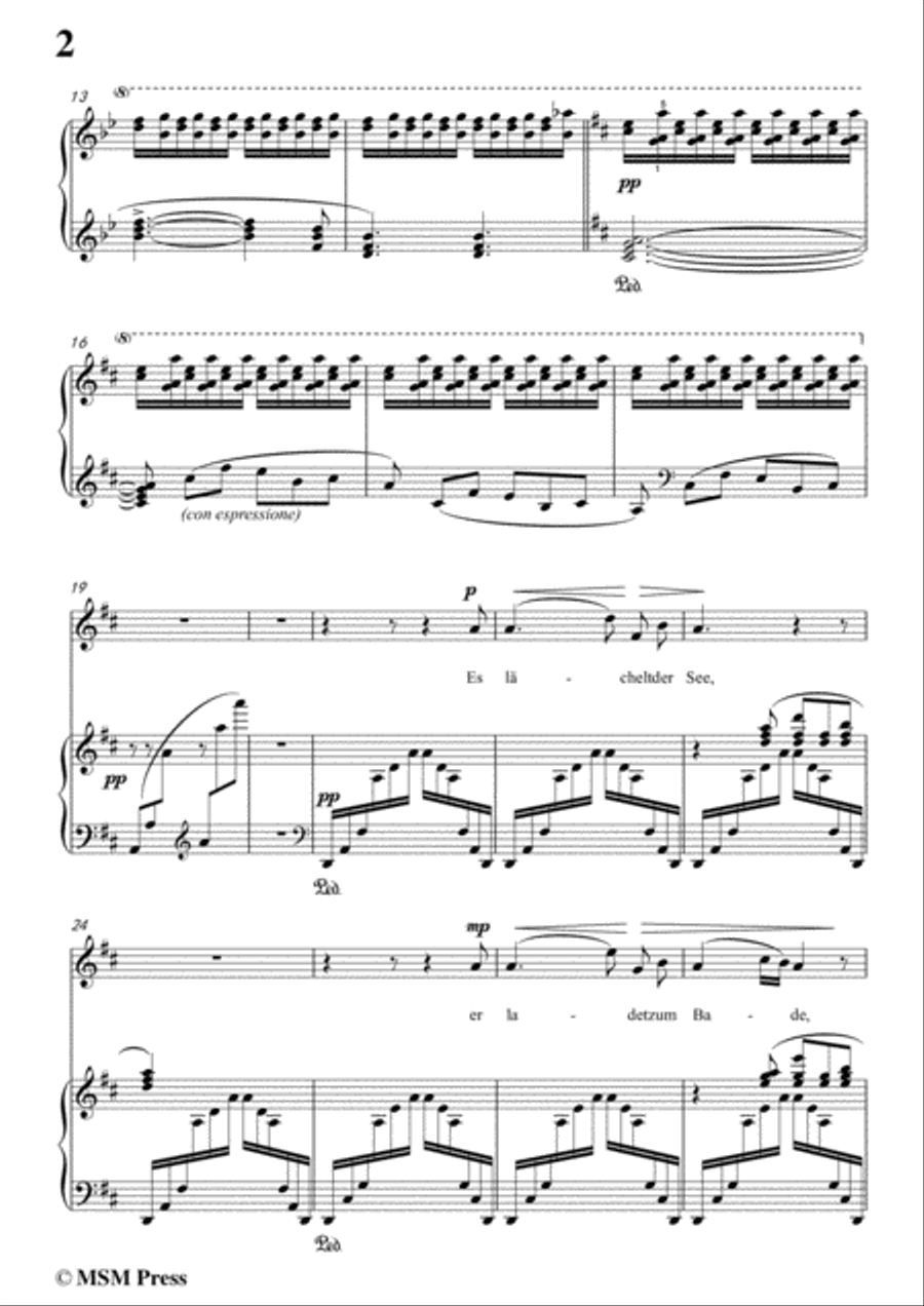 Liszt-Der fischerknabe in D Major,for Voice and Piano Voice Solo scores gallery preview page 4
