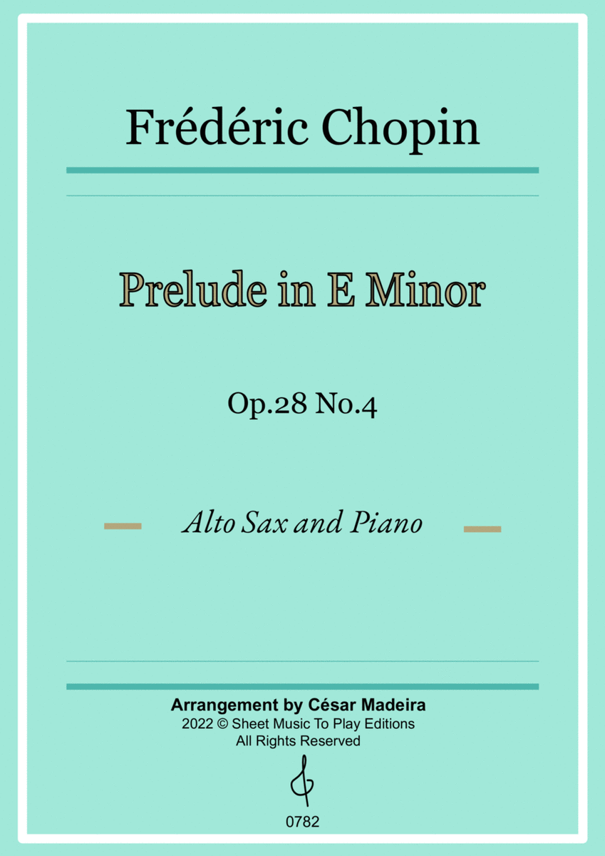 Prelude in E minor by Chopin - Alto Sax and Piano (Full Score and Parts) image number null