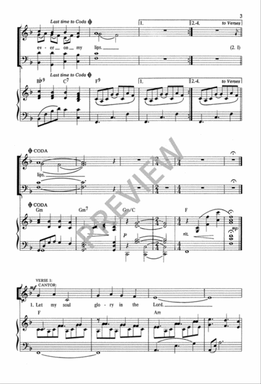 I Will Bless the Lord 4-Part scores gallery preview page 4