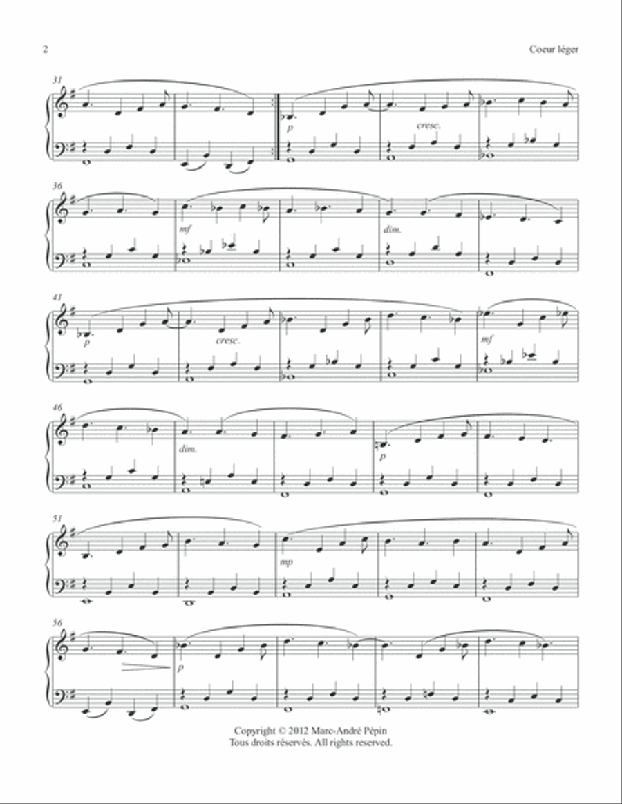 Light-hearted / Coeur leger Piano Solo scores gallery preview page 3