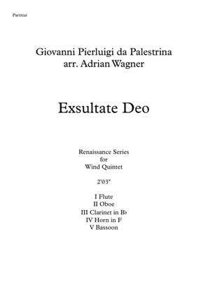 Book cover for Exsultate Deo (Giovanni Pierluigi da Palestrina) Wind Quintet arr. Adrian Wagner