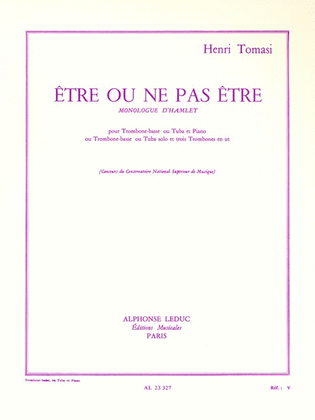 Book cover for Etre Ou Ne Pas Etre (tuba & Piano)