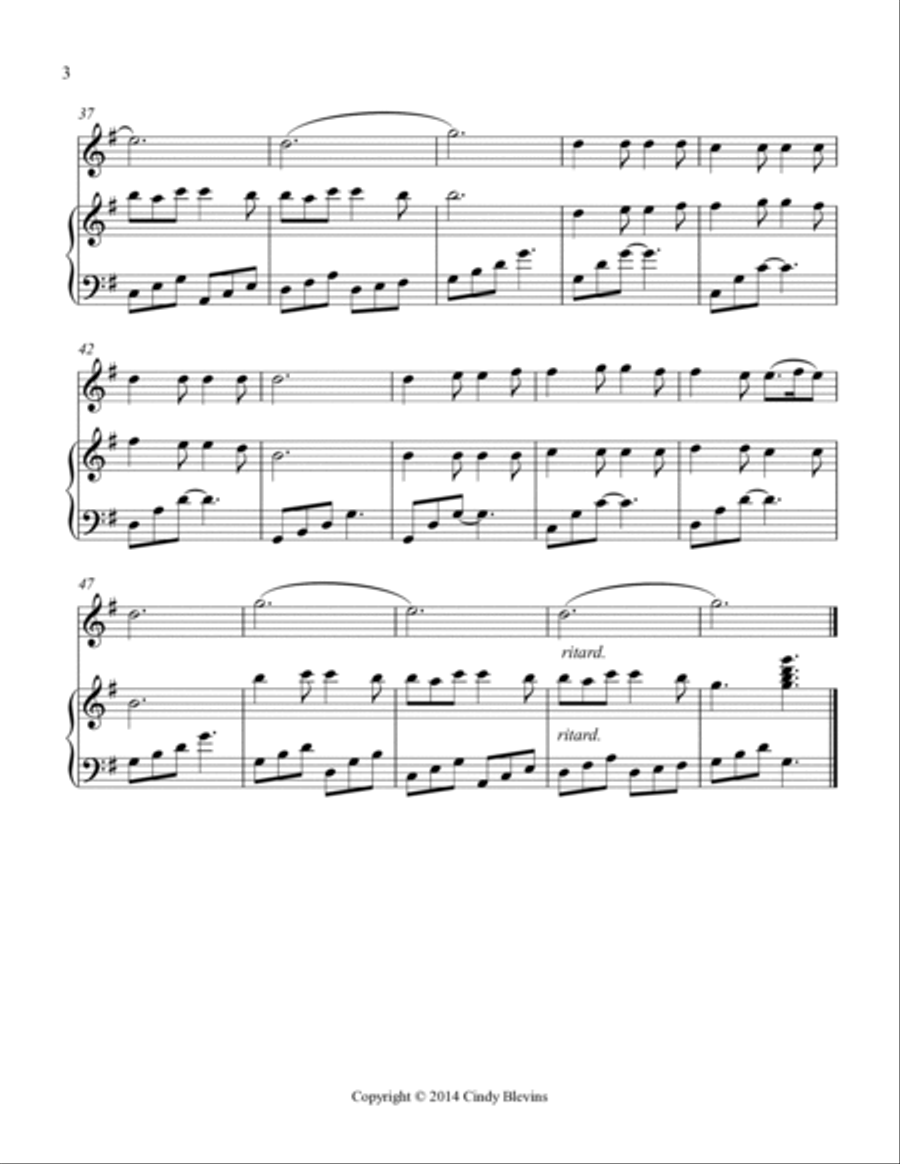 Barcarolle, for Piano and Native American Flute Woodwind Duet scores gallery preview page 4