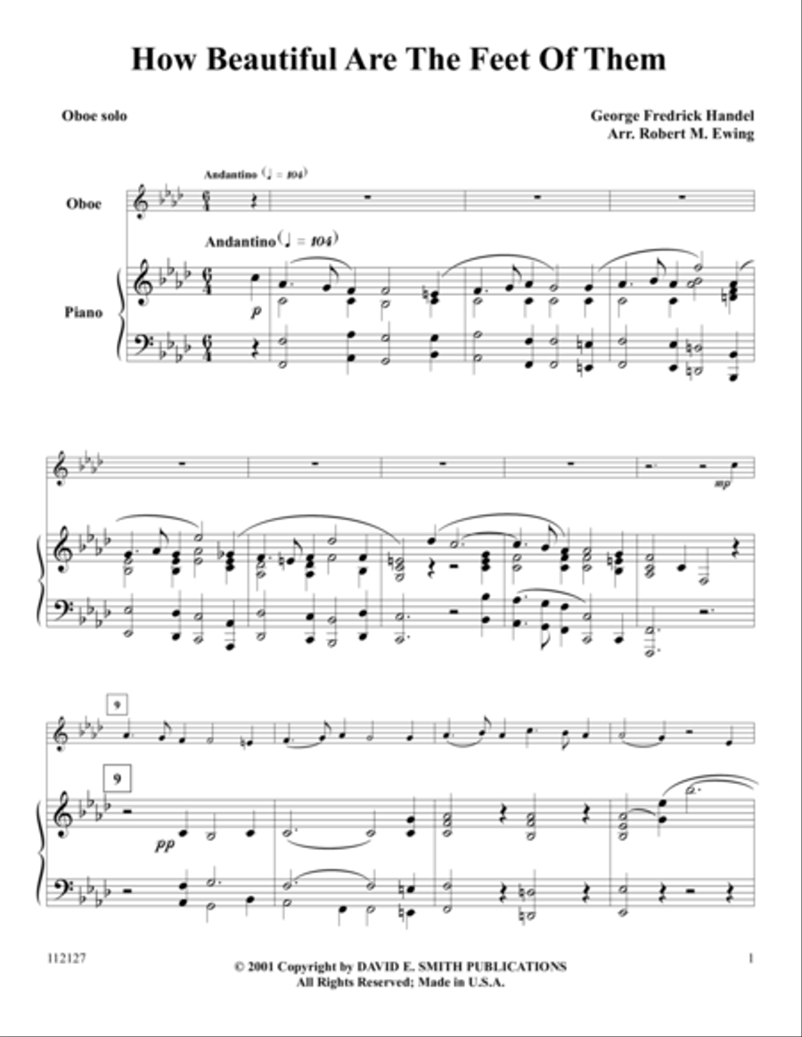 How Beautiful Are The Feet Piano Accompaniment scores gallery preview page 1