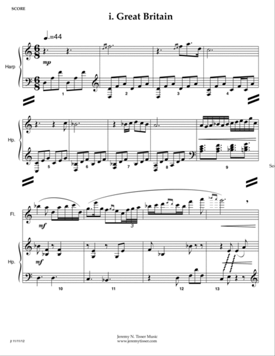 Nations of the World - SCORE ONLY Flute scores gallery preview page 2