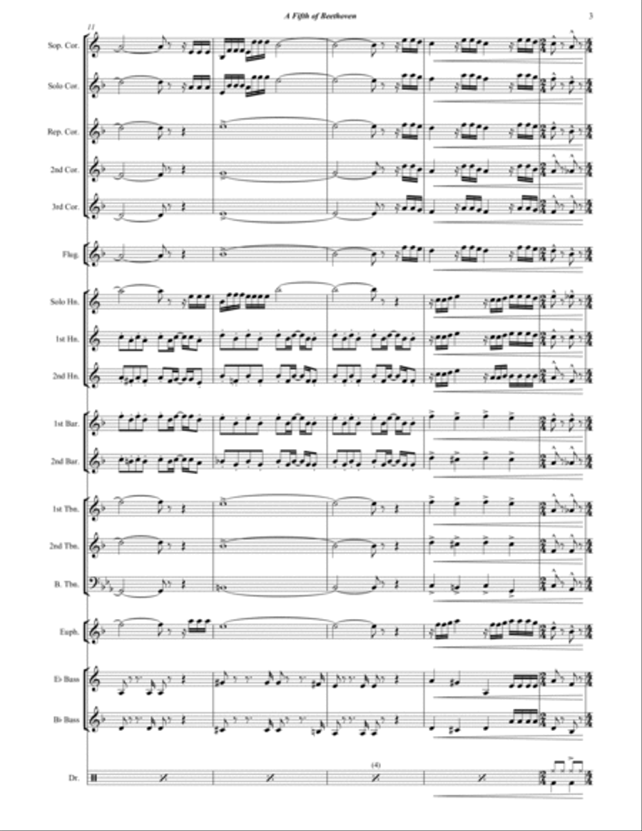A Fifth Of Beethoven Brass Band scores gallery preview page 4