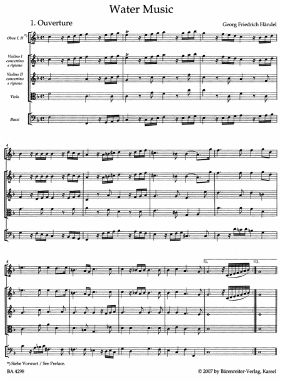 Water Music HWV 348-350 Orchestra scores gallery preview page 2