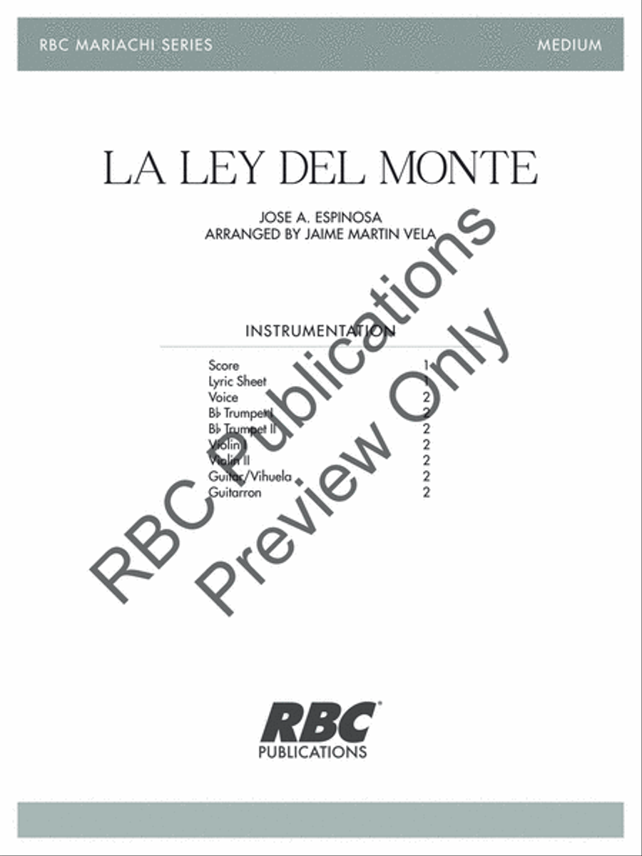 La Ley Del Monte Mariachi (Score) Voice scores gallery preview page 2