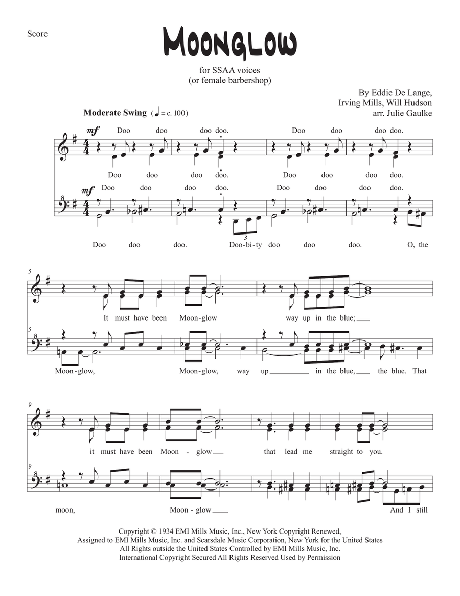 Moonglow Moonglow SSAA scores gallery preview page 1