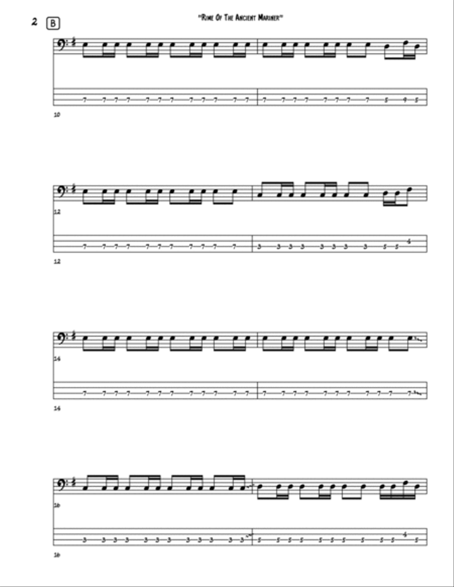Rime Of The Ancient Mariner Bass Guitar scores gallery preview page 2